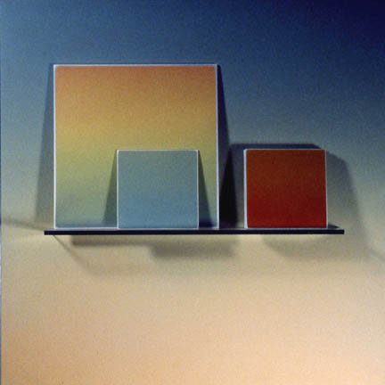 Prismatic Construction Study / Acrylic paint on white  styrene, Plexiglas / 24" x 24" x 4 1/2" / 1977 : 1970s : Salvatore Pecoraro - Painter and Sculptor