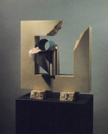 Archaeo-Tectonic / Marble, cast bronze, and brass / 52 1/2" x 24" x 13" / 1989-90 : 1980s : Salvatore Pecoraro - Painter and Sculptor