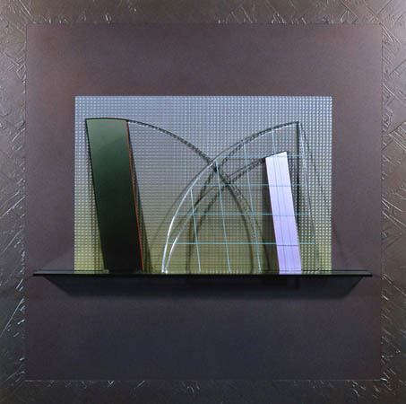 Prismatic Construction No. 76 / Acrylic paint on white styrene and acrylic sheet / 36" x 36" x 4 1/2" / 1980 : 1980s : Salvatore Pecoraro - Painter and Sculptor