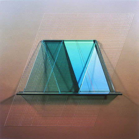 Prismatic Construction No. 83 / Acrylic paint on Plexiglas / 24" x 24"x 4 1/2" / 1980 : 1980s : Salvatore Pecoraro - Painter and Sculptor