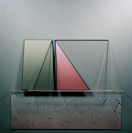 APple 3-1010 / Acrylic paint on Plexiglas / 36" x 36" x 4 1/2" / 1981 : 1980s : Salvatore Pecoraro - Painter and Sculptor