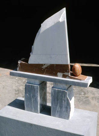 La Spezia / Marble / 26" x 21 1/2" x 4 3/4" / 1988 : 1980s : Salvatore Pecoraro - Painter and Sculptor