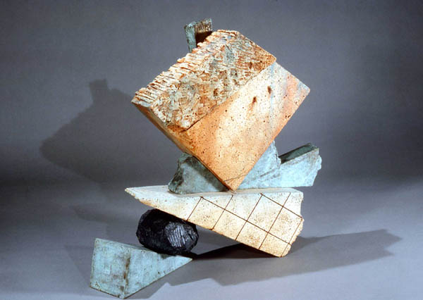 Montevarchi / Acrylic paint, cast stone, and cast bronze / 24" x 22" x 12" / 1985 : 1980s : Salvatore Pecoraro - Painter and Sculptor