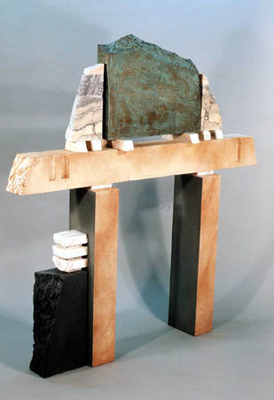 S. Vincenzo Study / Acrylic paint, cast stone, and cast bronze / 60" x 62" x 8 1/2" / 1986 : 1980s : Salvatore Pecoraro - Painter and Sculptor