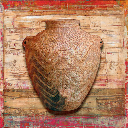 Son of Autumn Vessel / Acrylic paint on wood panel, ink jet photo on acrylic emulsion / 2002 : 2000s : Salvatore Pecoraro - Painter and Sculptor