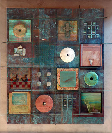 Lost & Found / Mixed media / 58" x 68" x 5" / 2004  : Private & Public Commissions : Salvatore Pecoraro - Painter and Sculptor