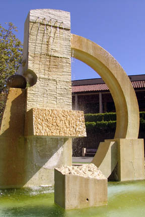 La Vita E Una Fontana / Cast stone, bronze, travertine, marble, water /  792" x 288" x 216" / 1990-91 : Private & Public Commissions : Salvatore Pecoraro - Painter and Sculptor